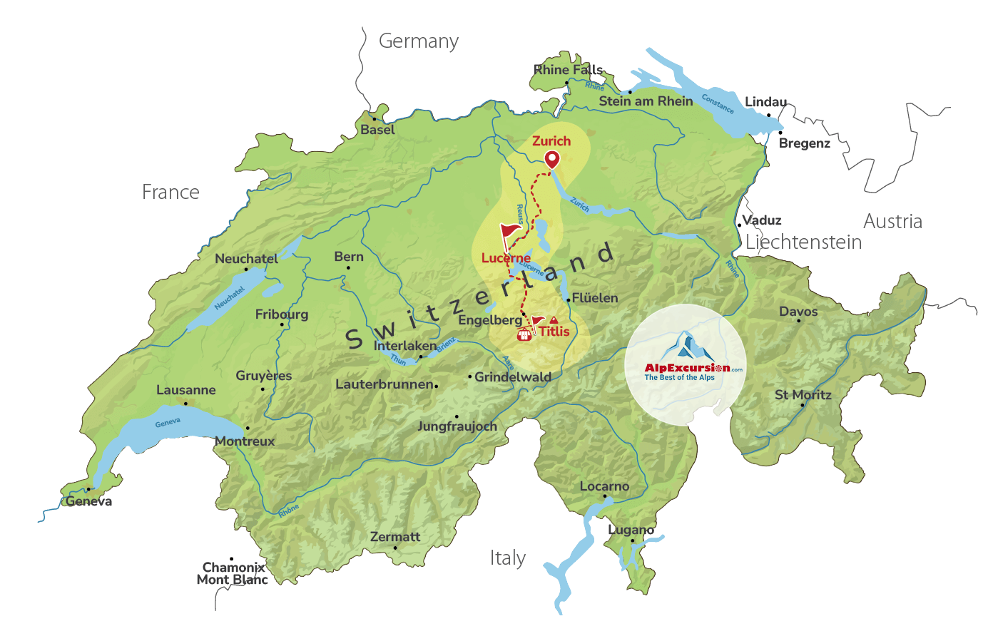 Lucerne & Mount Titlis in 1 Day from Zurich