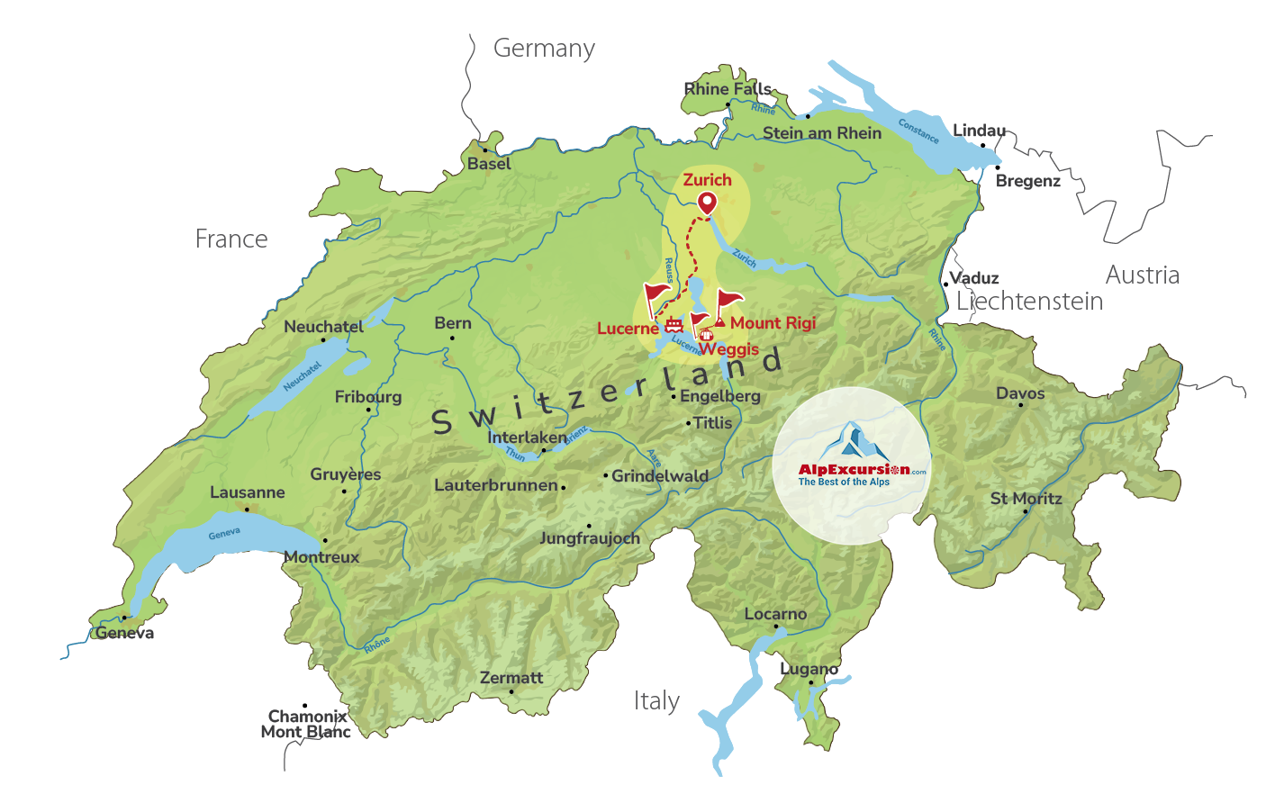 Experience Mount Rigi - the Queen of the Swiss Alps on the Trip from Zurich