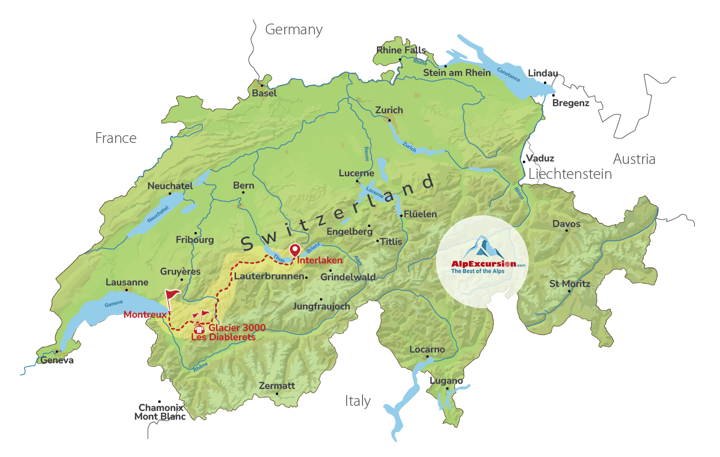 Glacier 3000 & Montreux on a Private Day Trip from Interlaken