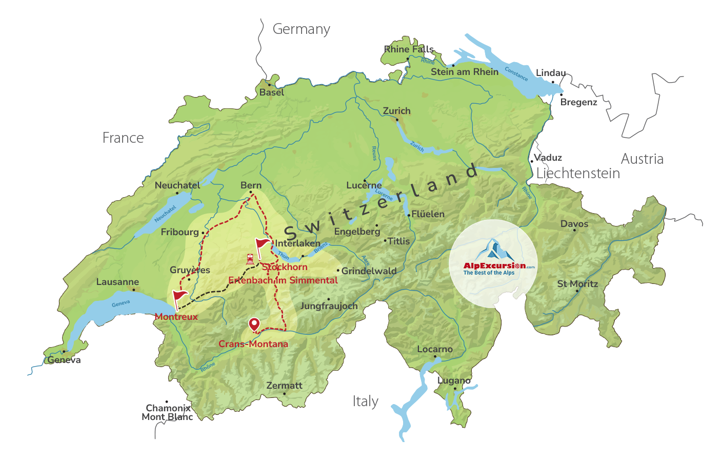 Scenic Swiss Experience in One Day from Crans-Montana