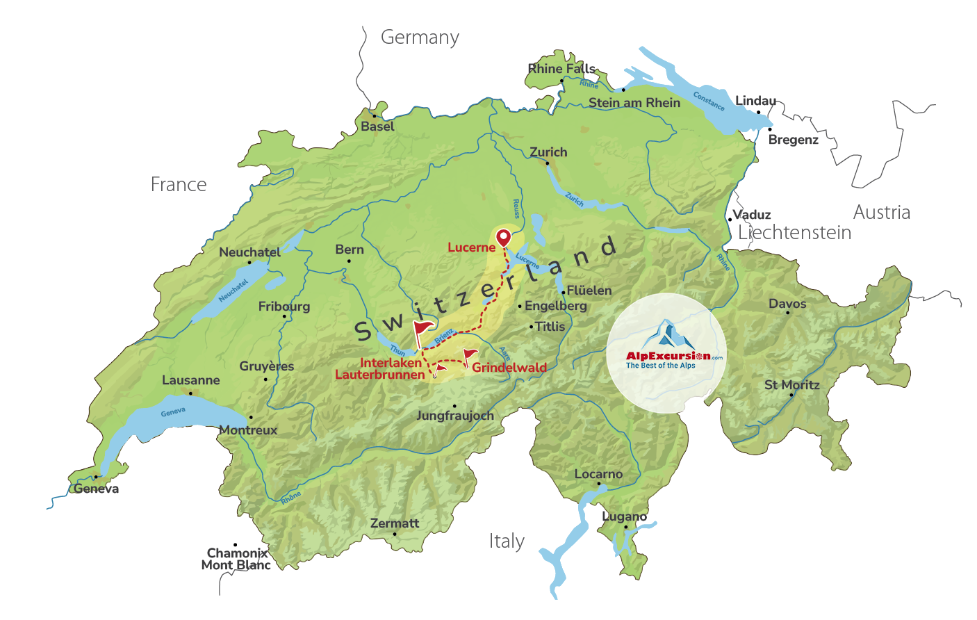 Trip to Interlaken, Lauterbrunnen & Grindelwald from Lucerne