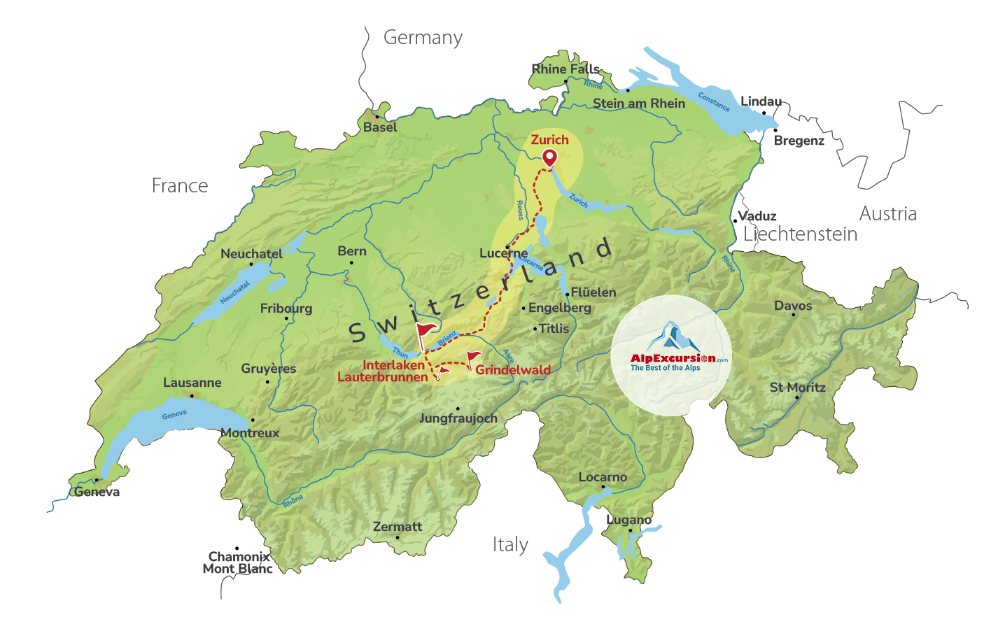 Trip to Interlaken, Lauterbrunnen & Grindelwald from Zurich