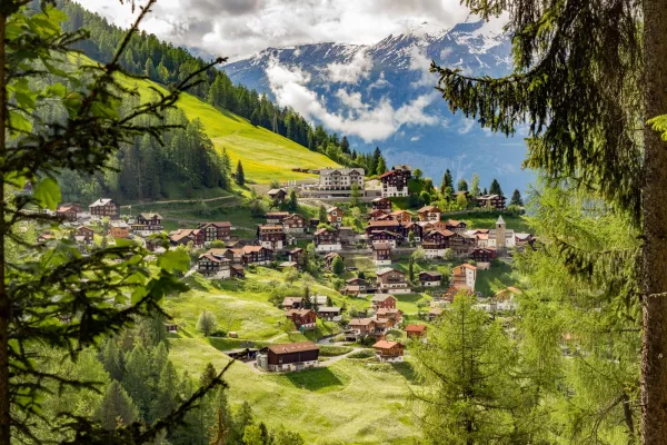 Arosa alpine village in Switzerland