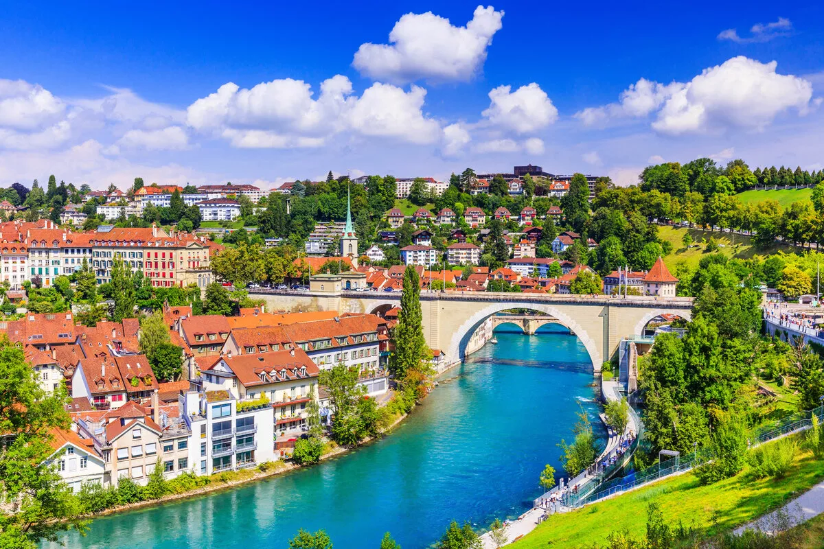 Aare River in Bern Switzerland