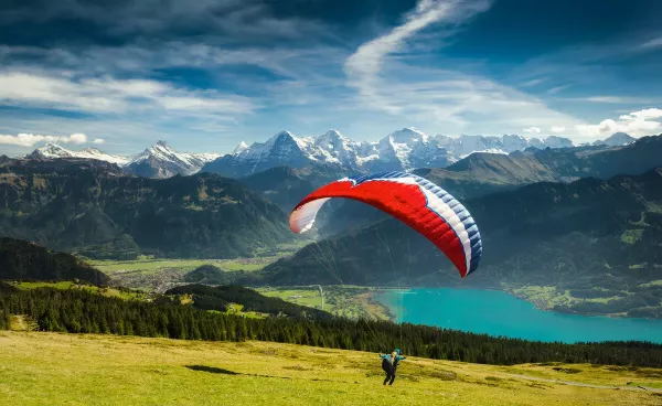 Paragliding in the Swiss Alps