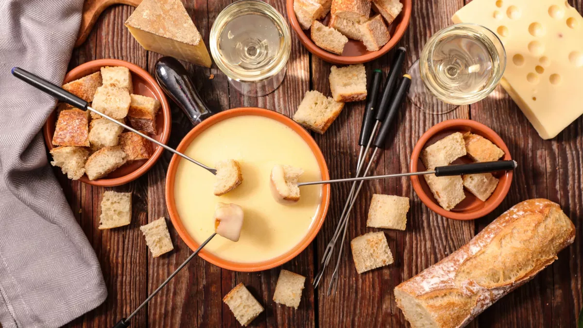 Tasty Fondue in Gruyeres Switzerland