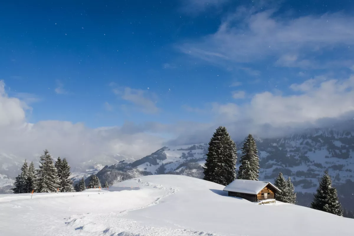 Gstaad in winter Switzerland