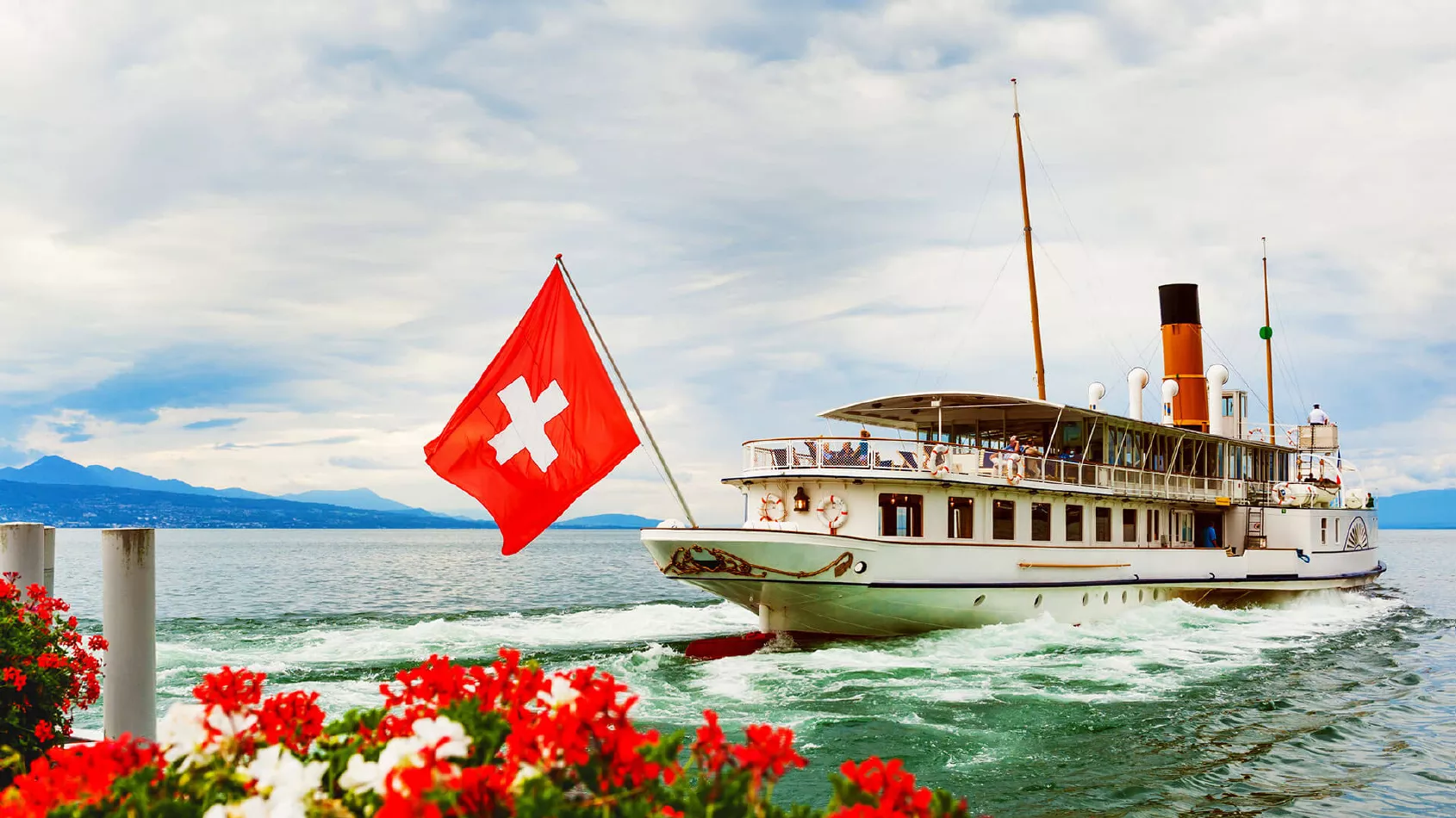 Boat trip to Chillon Castle in Montreux Switzerland
