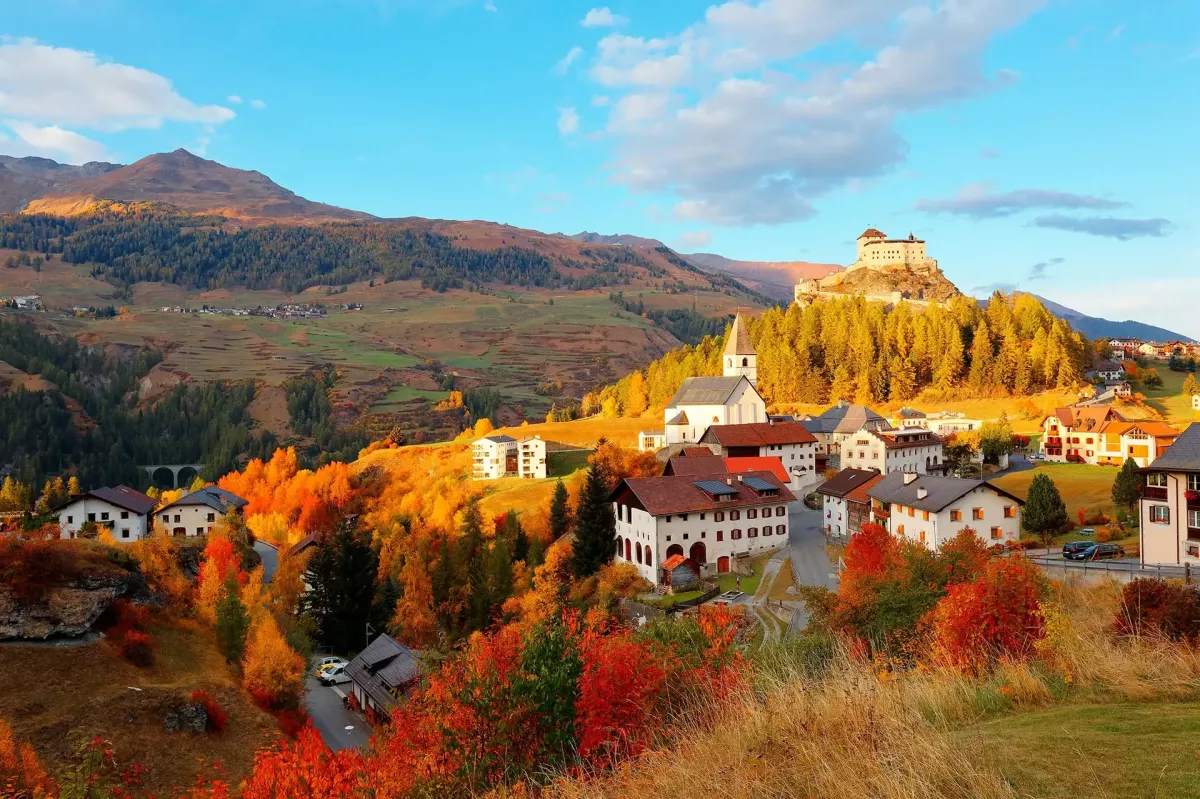 Autumn in Scuol Switzerland