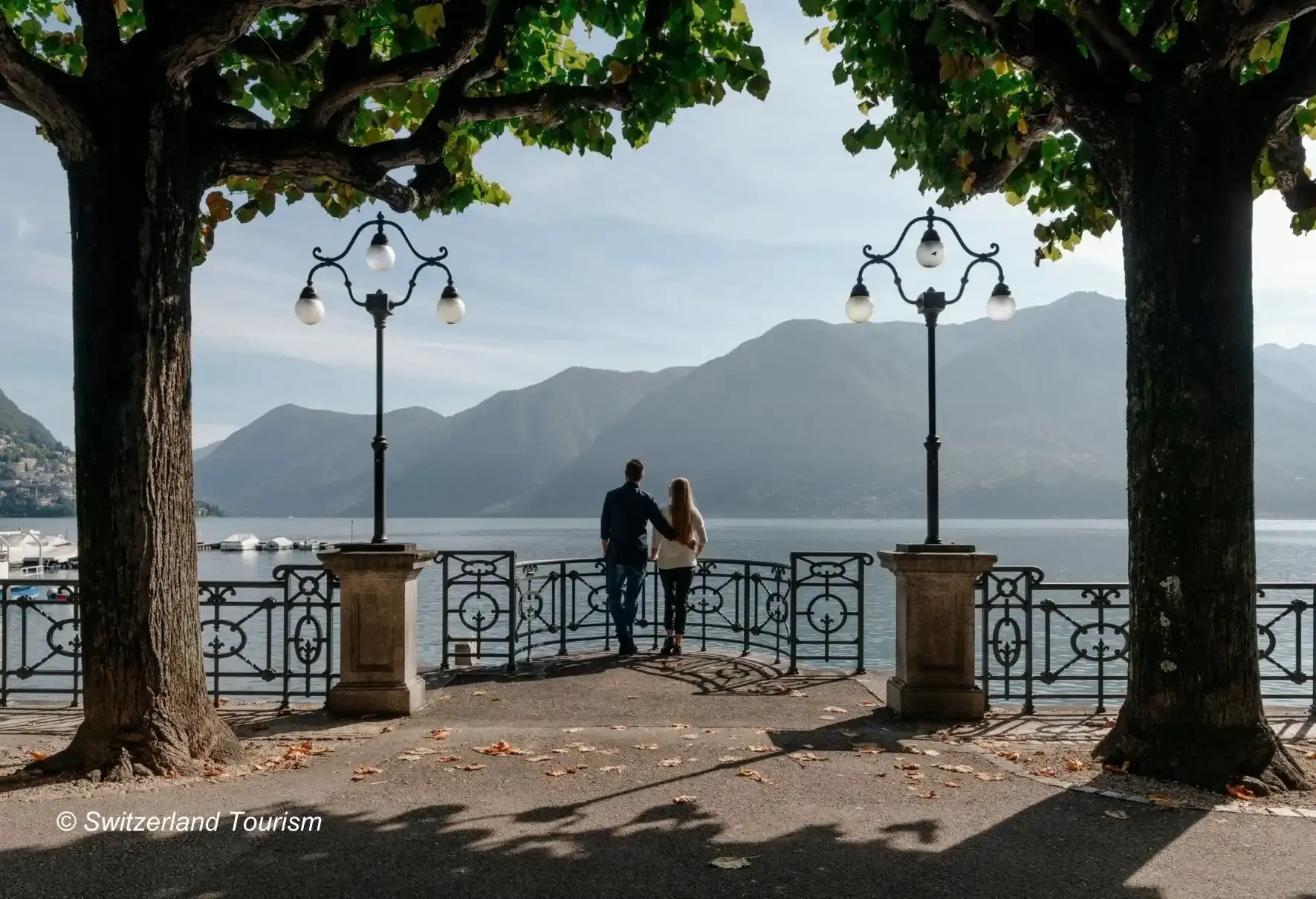 Lugano lakeside promenade