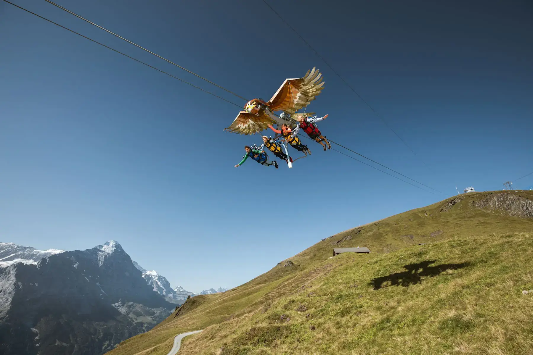 Grindelwald first first glider mit passagierern frontaufnahme