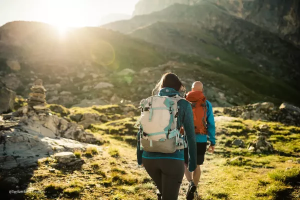 Turtmannhuette hiking couple